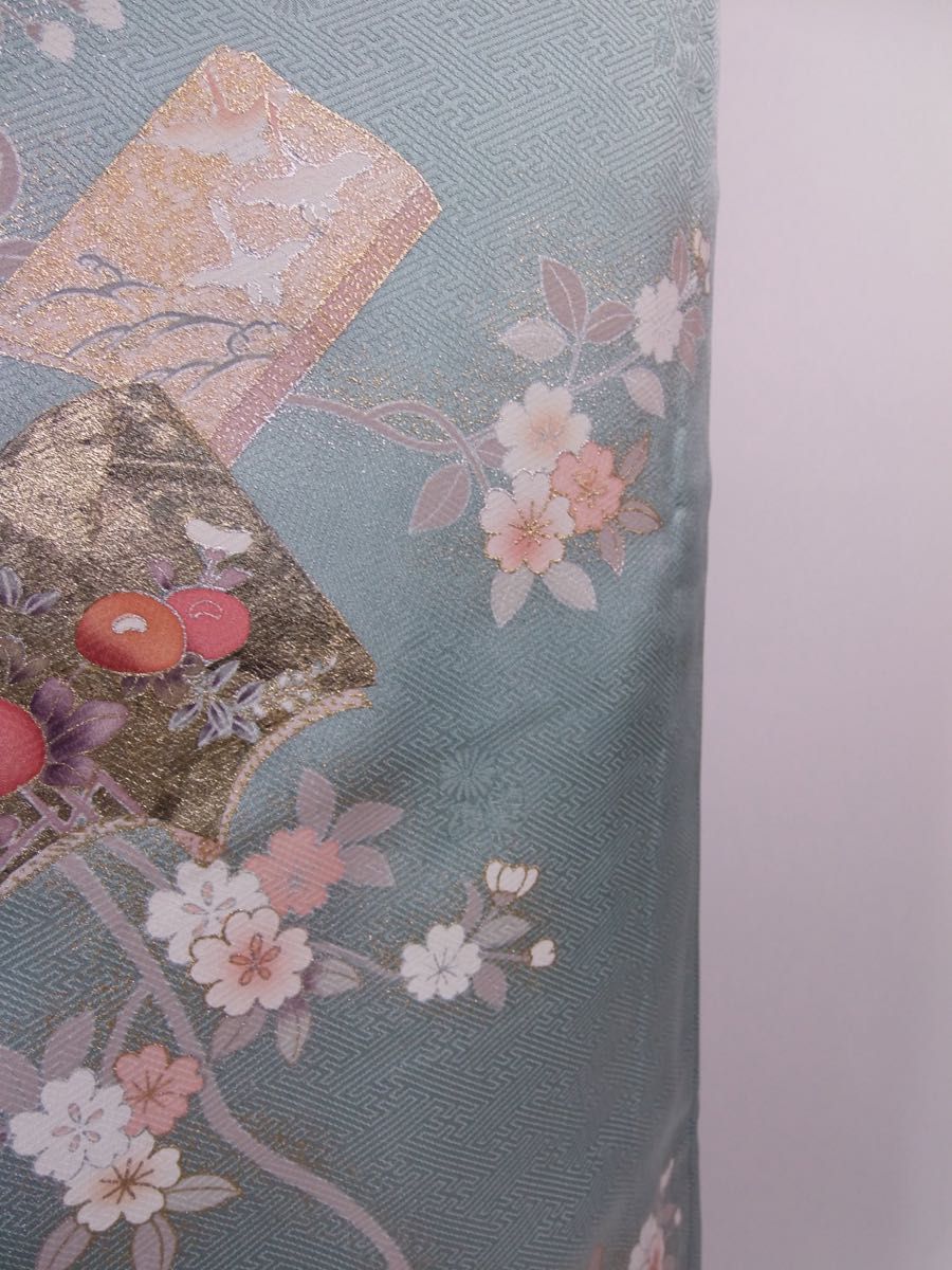 豪華 単衣 附け下げ 訪問着 友禅 花本文様 金彩 沙耶型地紋 着物 豪華 単衣 附け下げ 訪問着 友禅 花本文様 金彩 沙耶型地紋 着物