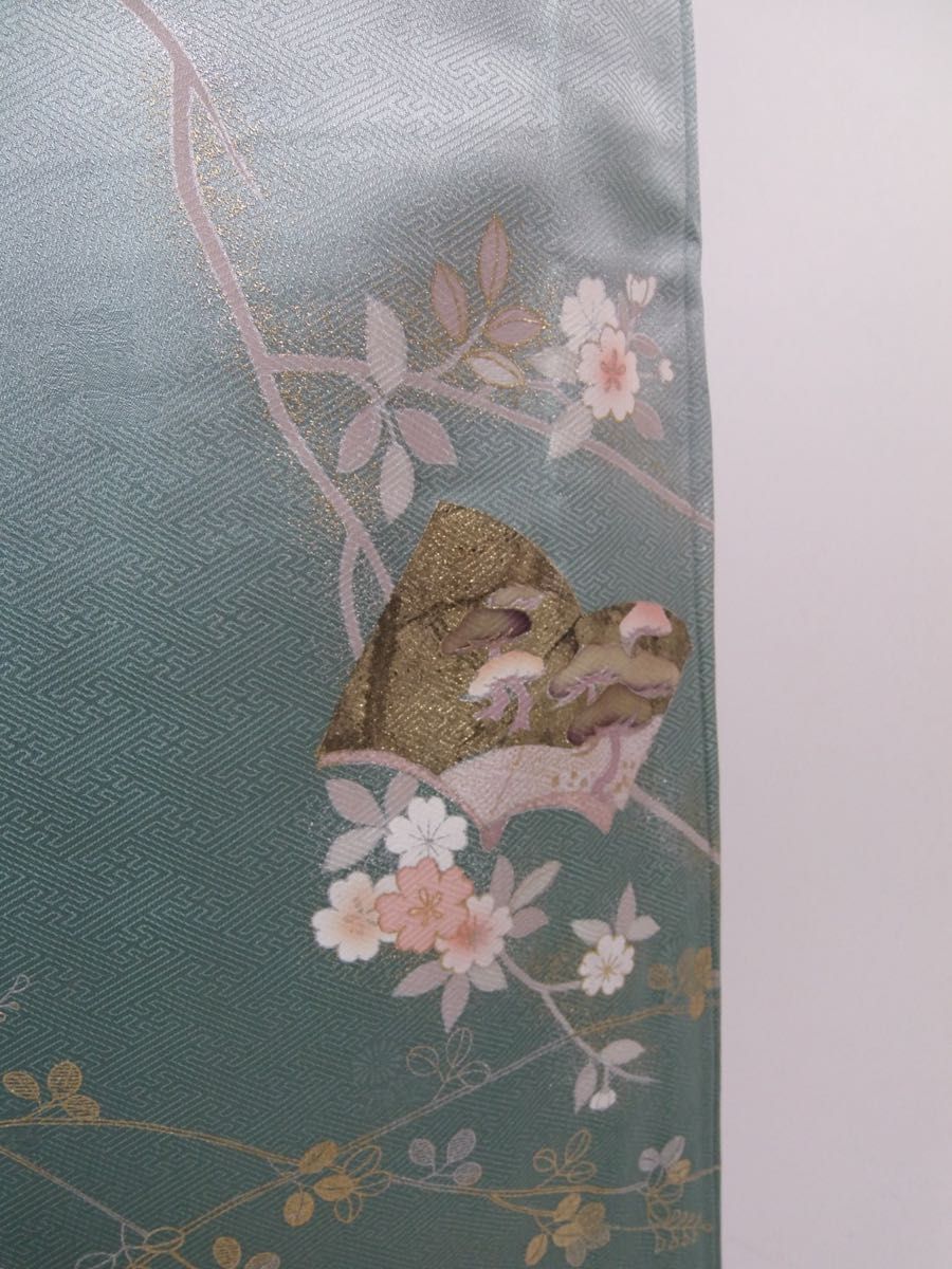 豪華 単衣 附け下げ 訪問着 友禅 花本文様 金彩 沙耶型地紋 着物 豪華 単衣 附け下げ 訪問着 友禅 花本文様 金彩 沙耶型地紋 着物