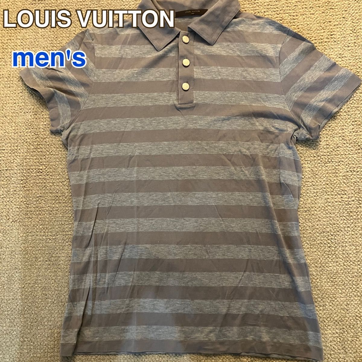 ルイヴィトン LOUIS VUITTON ポロシャツ 半袖 ロゴ ボーダー ルイヴィトン LOUIS VUITTON ポロシャツ 半袖 ロゴ ボーダー