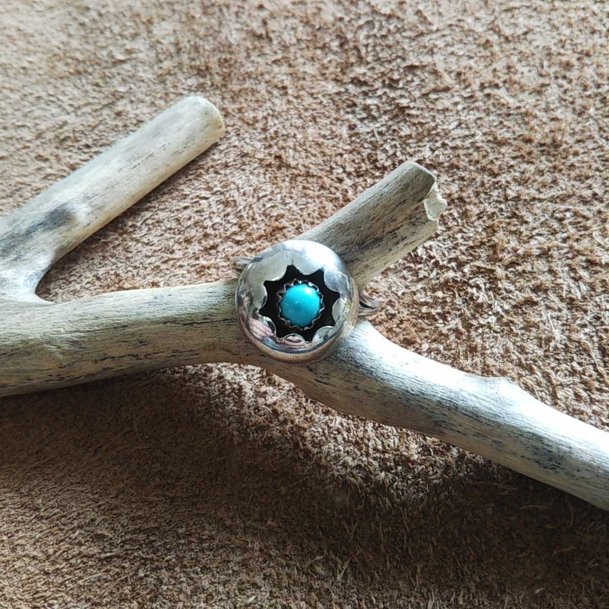  Indian jewelry Navajo group turquoise silver ring ring 14 number # Native American n ho pi group zni group sterling silver 925