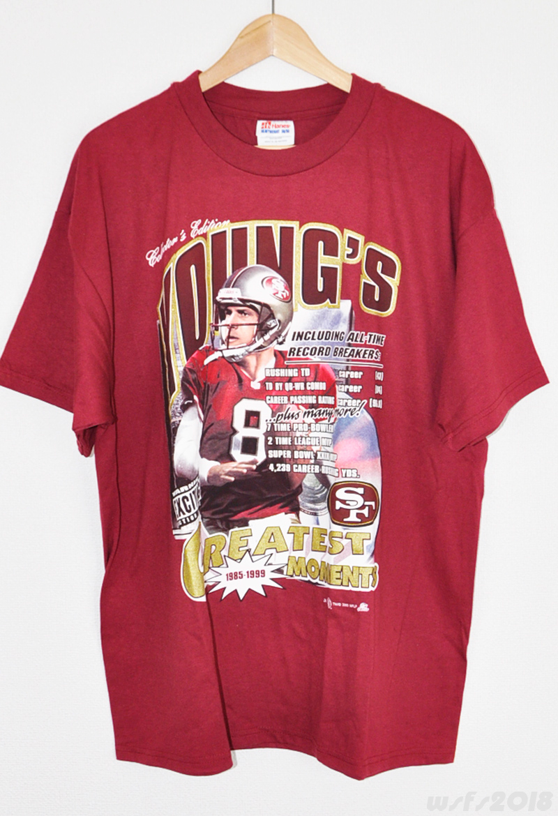 【NFL P/新品】スティーブヤング（フォーティナイナーズ）引退記念Tシャツ【JOY ATHLETIC/Hanes】SF 49ers Steve Young '90s Deadstock_画像1