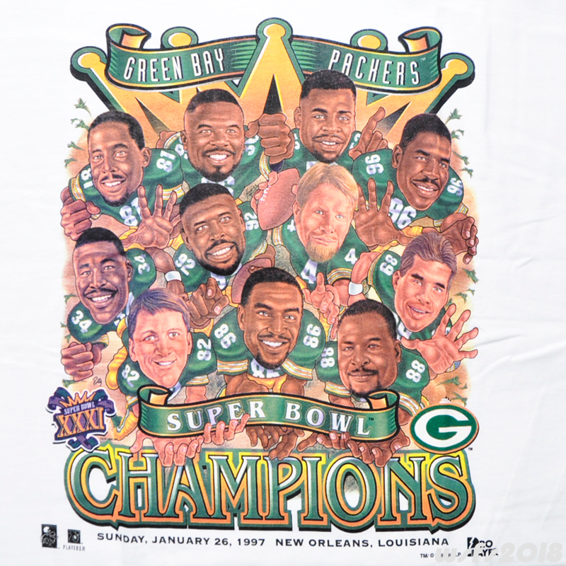 【NFL/新品】パッカーズ第３１回スーパーボウル優勝記念Tシャツ（カリカチュア）L【PRO PLAYER/プロプレイヤー】Packers Super Bowl_画像2