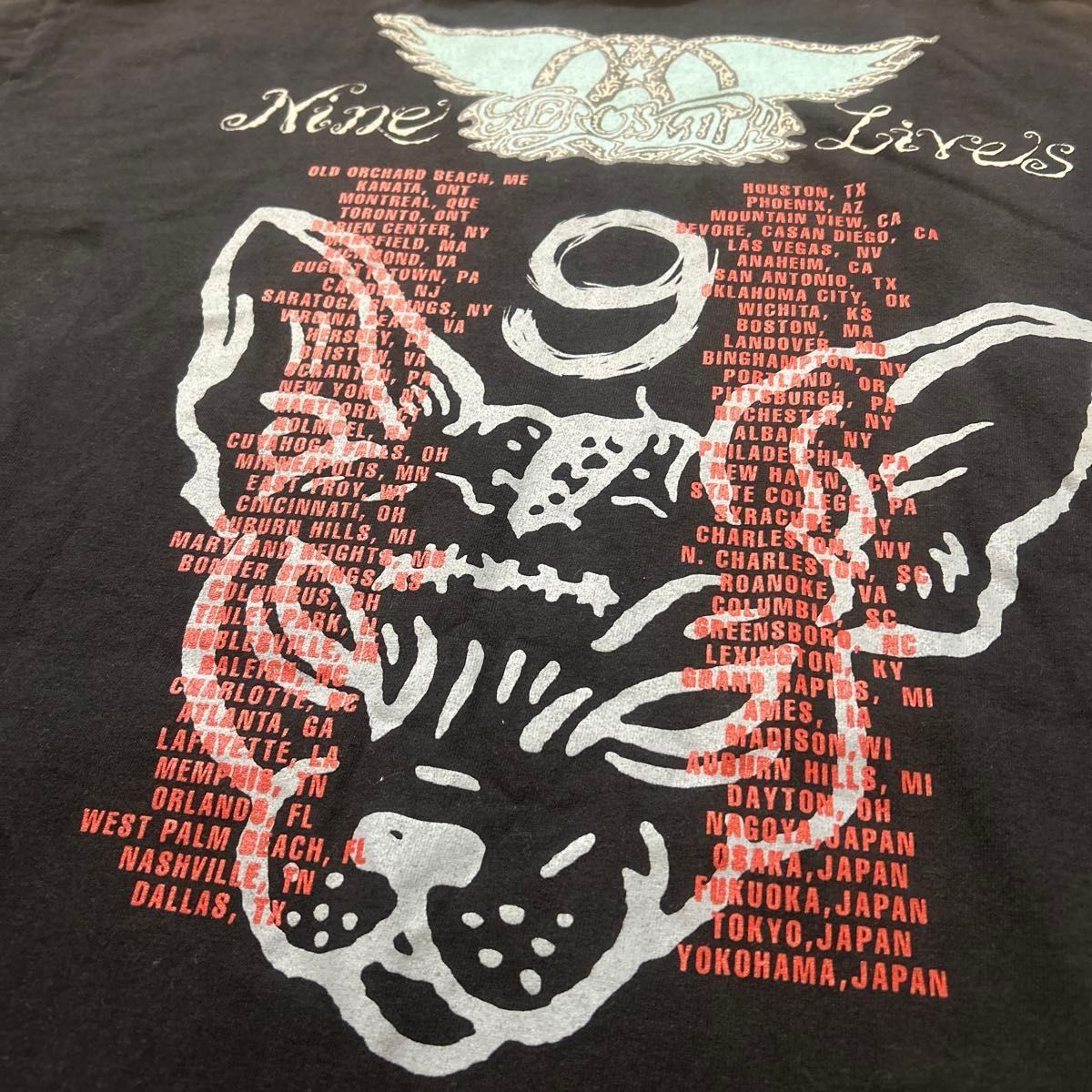 レア】エアロスミス90s Aerosmith nine lives tour tee 1997 レア】エアロスミス90s Aerosmith nine lives tour tee 1997