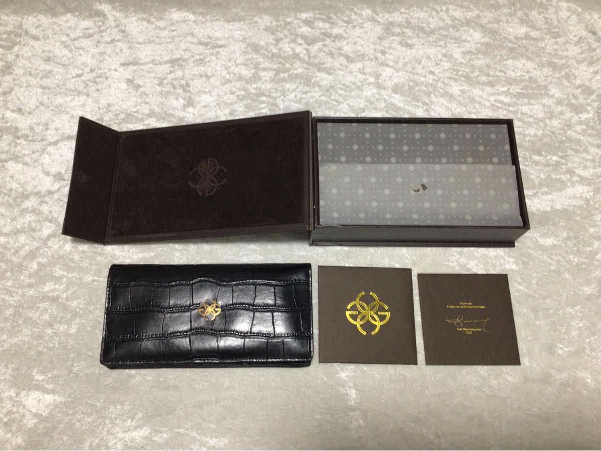 ゴールデンコンセプト クロコ型押しレザー 長財布 黒 ゴールデンコンセプト クロコ型押しレザー 長財布 黒