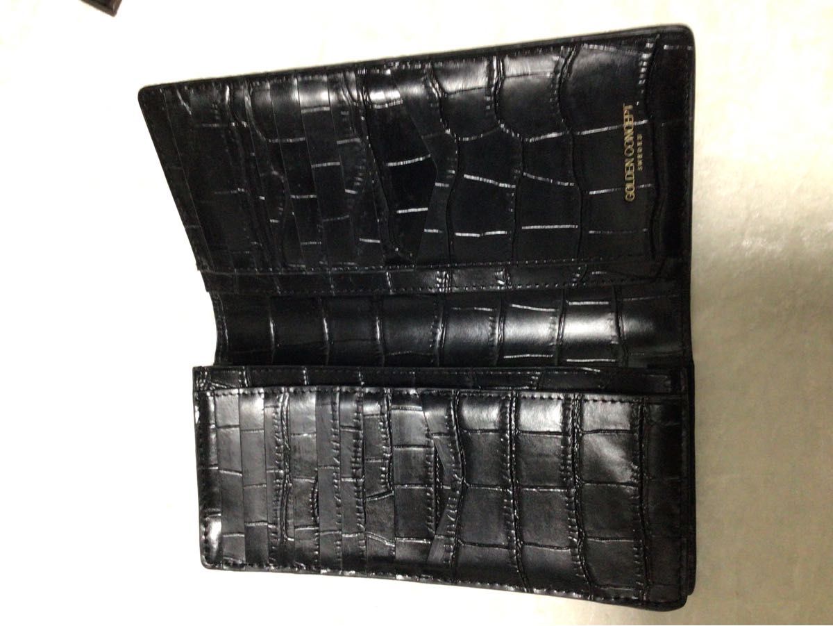 ゴールデンコンセプト クロコ型押しレザー 長財布 黒 ゴールデンコンセプト クロコ型押しレザー 長財布 黒