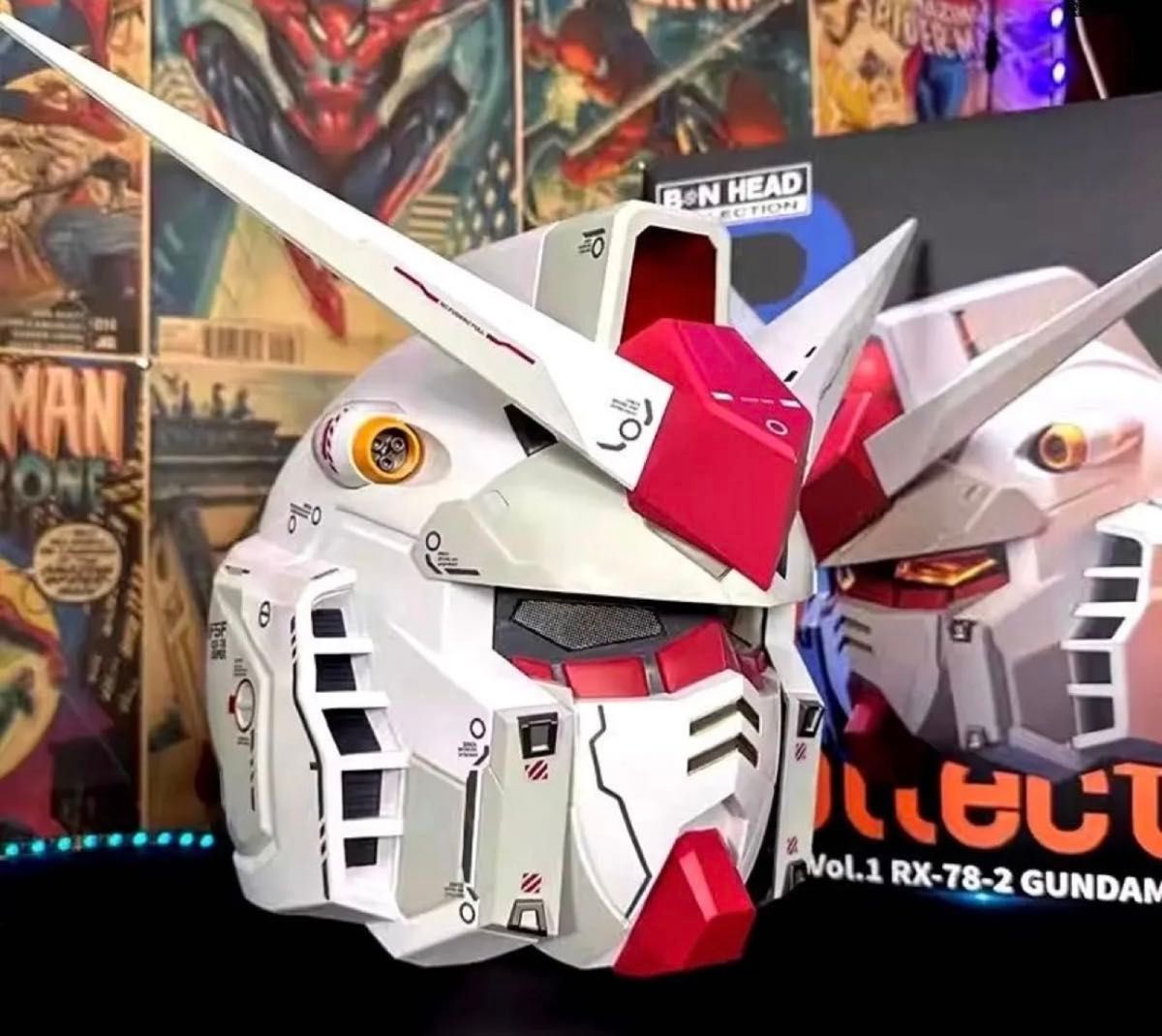 ガンダム ヘルメット 着用可能・ライトアップ機能搭載・大型