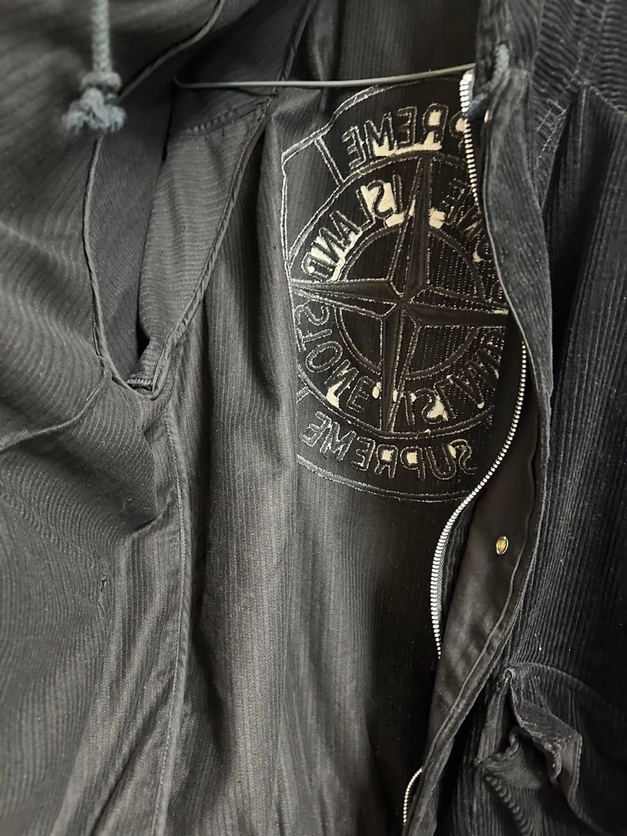 Supreme × Stone Island コラボ コーデュロイ ジャケット 黒 Supreme × Stone Island コラボ コーデュロイ ジャケット 黒