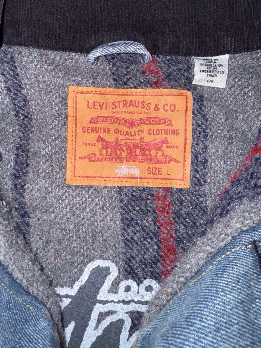 Levi's x Stussy EMBOSSED TRUCKER デニムジャケット Lサイズ Levi's x Stussy EMBOSSED TRUCKER デニムジャケット Lサイズ