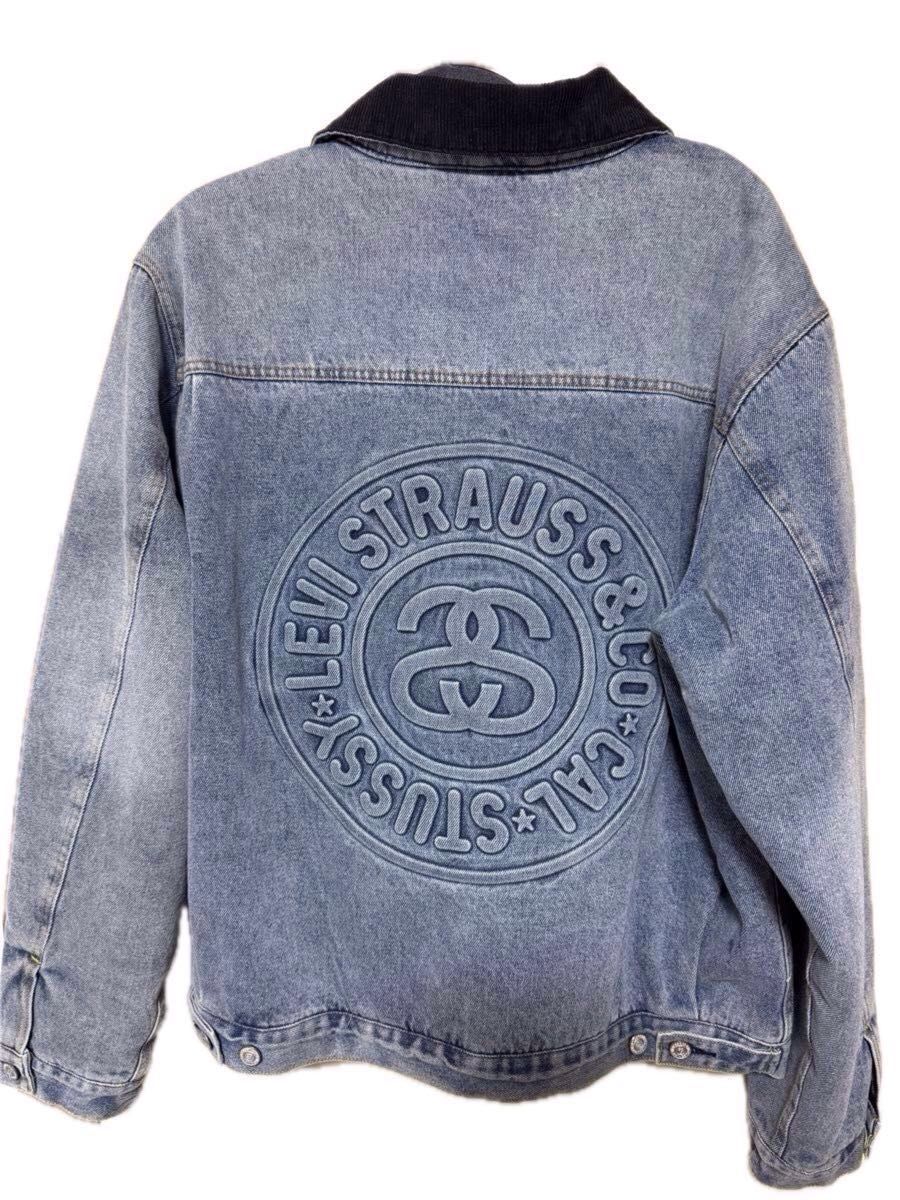 Levi's x Stussy EMBOSSED TRUCKER デニムジャケット Lサイズ Levi's x Stussy EMBOSSED TRUCKER デニムジャケット Lサイズ