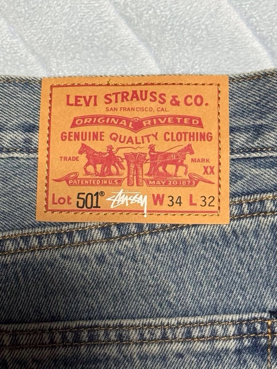 Levi's x Stussy EMBOSSED TRUCKER デニムジャケット Lサイズ Levi's x Stussy EMBOSSED TRUCKER デニムジャケット Lサイズ