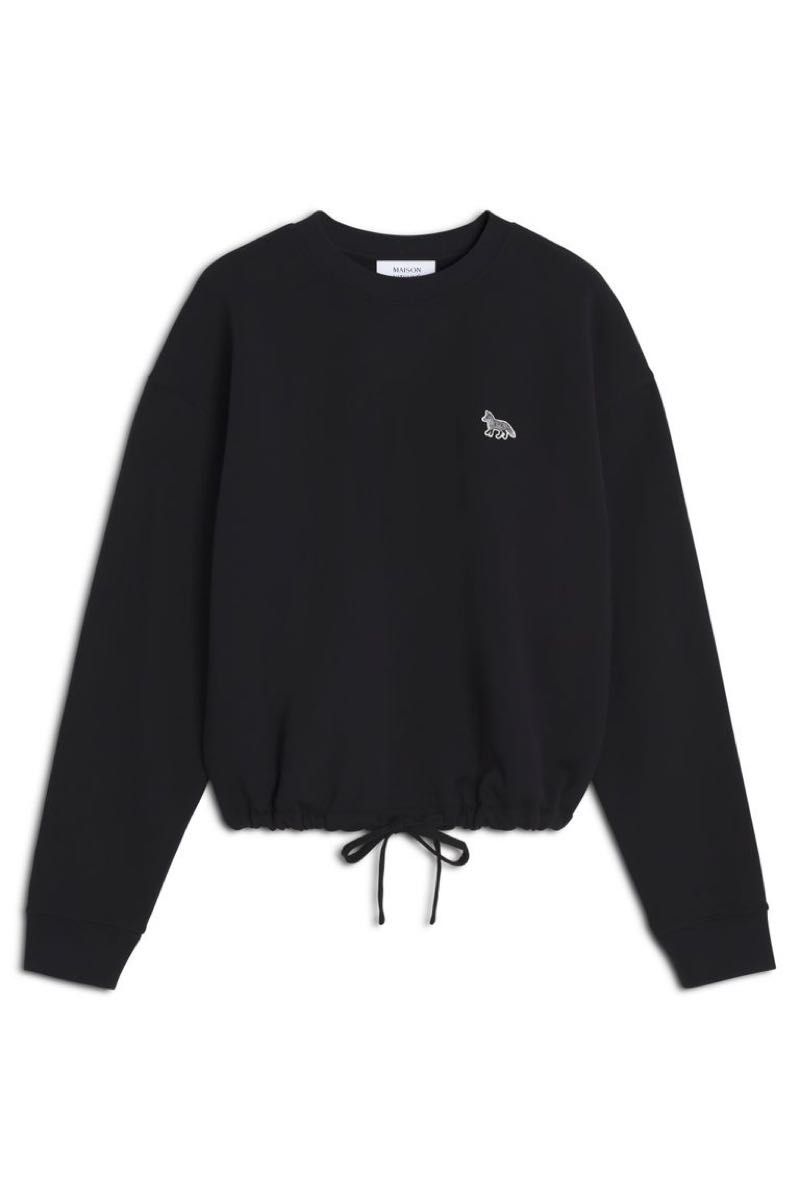 MAISON KITSUNE メゾンキツネ ショート丈スウェット ブラック M MAISON KITSUNE メゾンキツネ ショート丈スウェット ブラック M