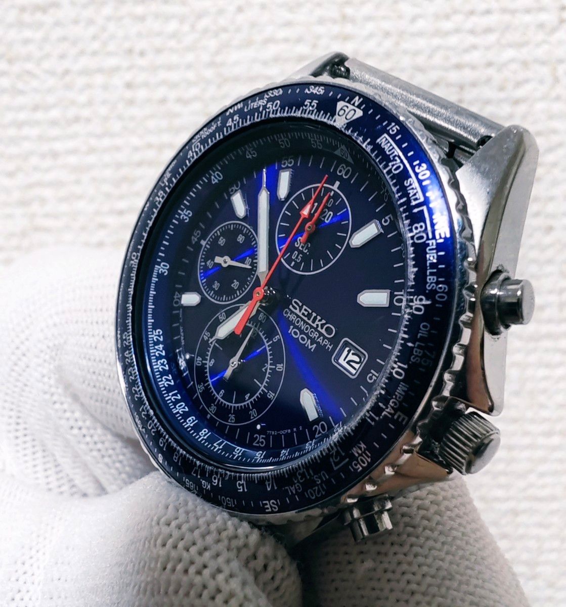 SEIKO セイコー パイロットクロノグラフ 青文字盤 ネイビー SEIKO セイコー パイロットクロノグラフ 青文字盤 ネイビー