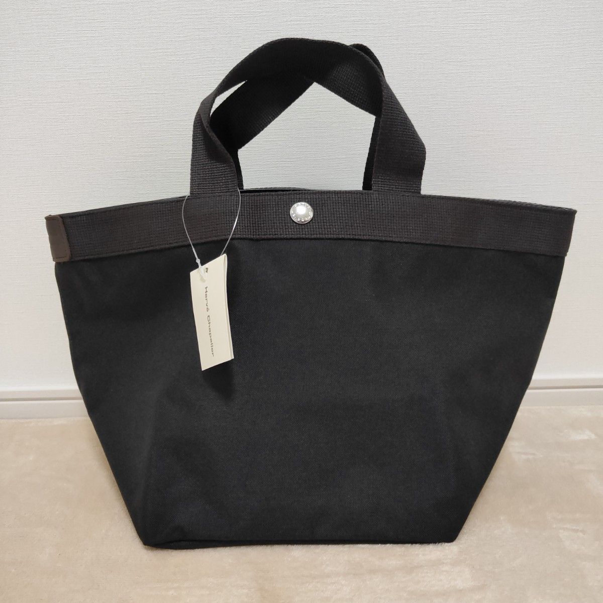 エルベシャプリエ トートバッグ ブラック×モカ 707C 新品・未 エルベシャプリエ トートバッグ ブラック×モカ 707C 新品・未