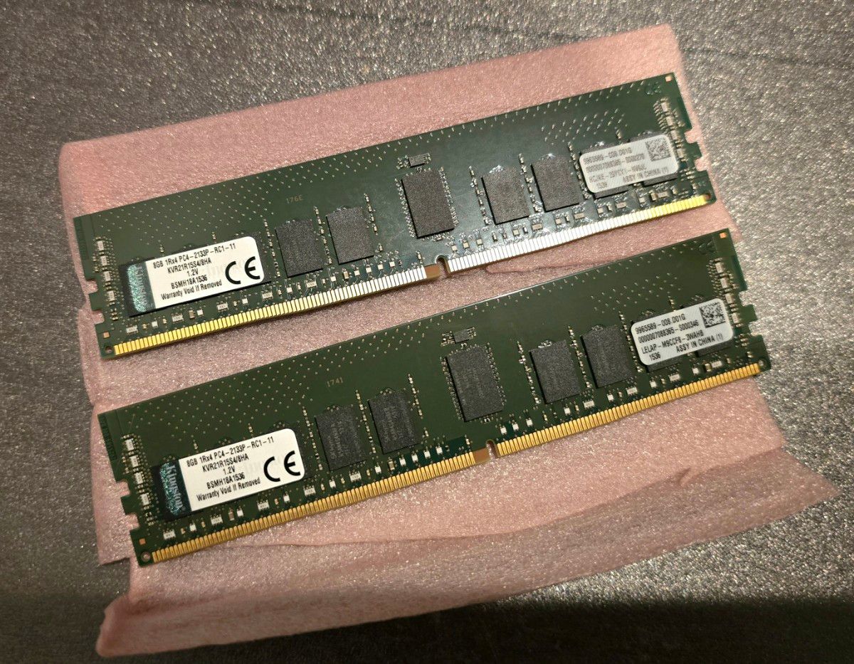Kingston KVR21R15S4/8HA 2枚セット ECC REG/DDR4 RDIMM 16GB Kingston KVR21R15S4/8HA 2枚セット ECC REG/DDR4 RDIMM 16GB