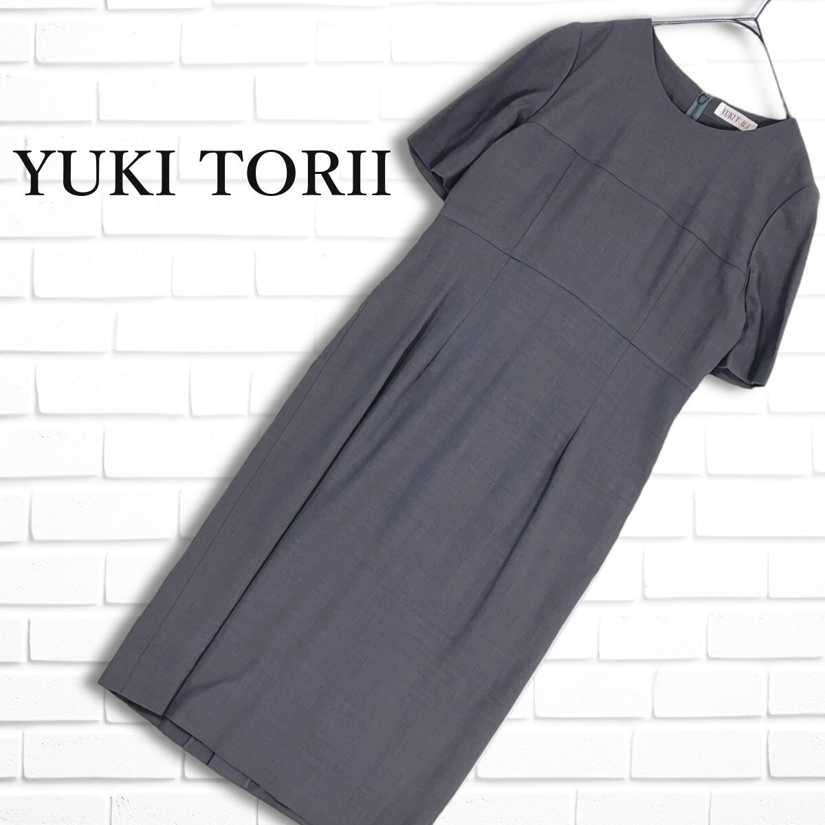 美品 YUKI TORII ユキトリイ 半袖 ロング ワンピース グレー 美品 YUKI TORII ユキトリイ 半袖 ロング ワンピース グレー