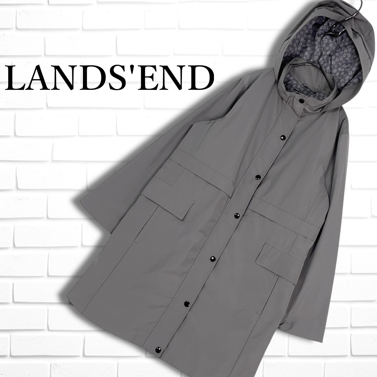 良品 LANDS' END ランドエンド ゆったり 撥水 スプリング コート 良品 LANDS' END ランドエンド ゆったり 撥水 スプリング コート