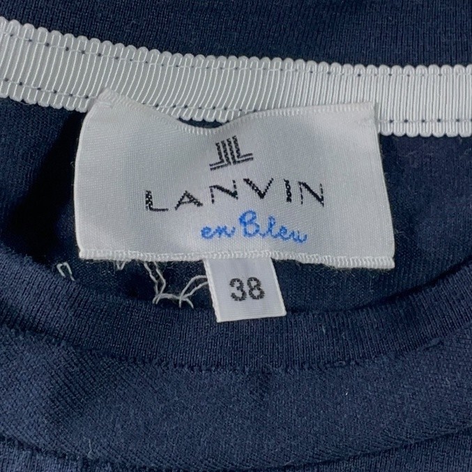 良品 LANVIN en Bleu ランバン オンブルー 刺繍 半袖 Tシャツ 良品 LANVIN en Bleu ランバン オンブルー 刺繍 半袖 Tシャツ