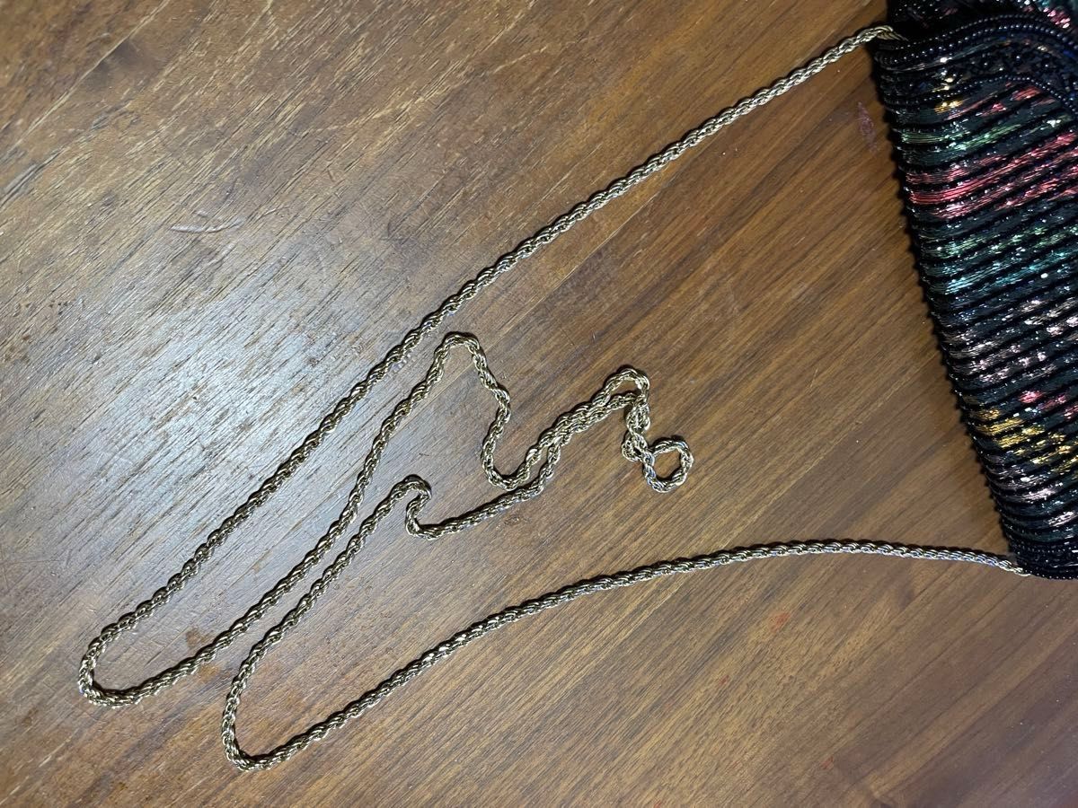 美品 皇室御用達 LUMY はしもと 高級ビーズバッグゴールド 美品 皇室御用達 LUMY はしもと 高級ビーズバッグゴールド