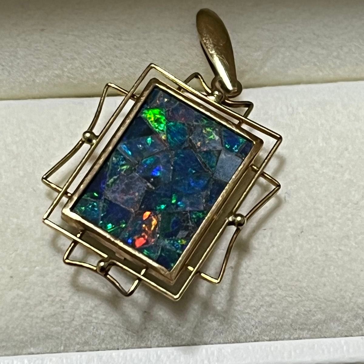 ☆モザイクオパール☆ チャームK18 K18モザイクオパール ペンダントトップ|Yahoo!フリマ(旧PayPay