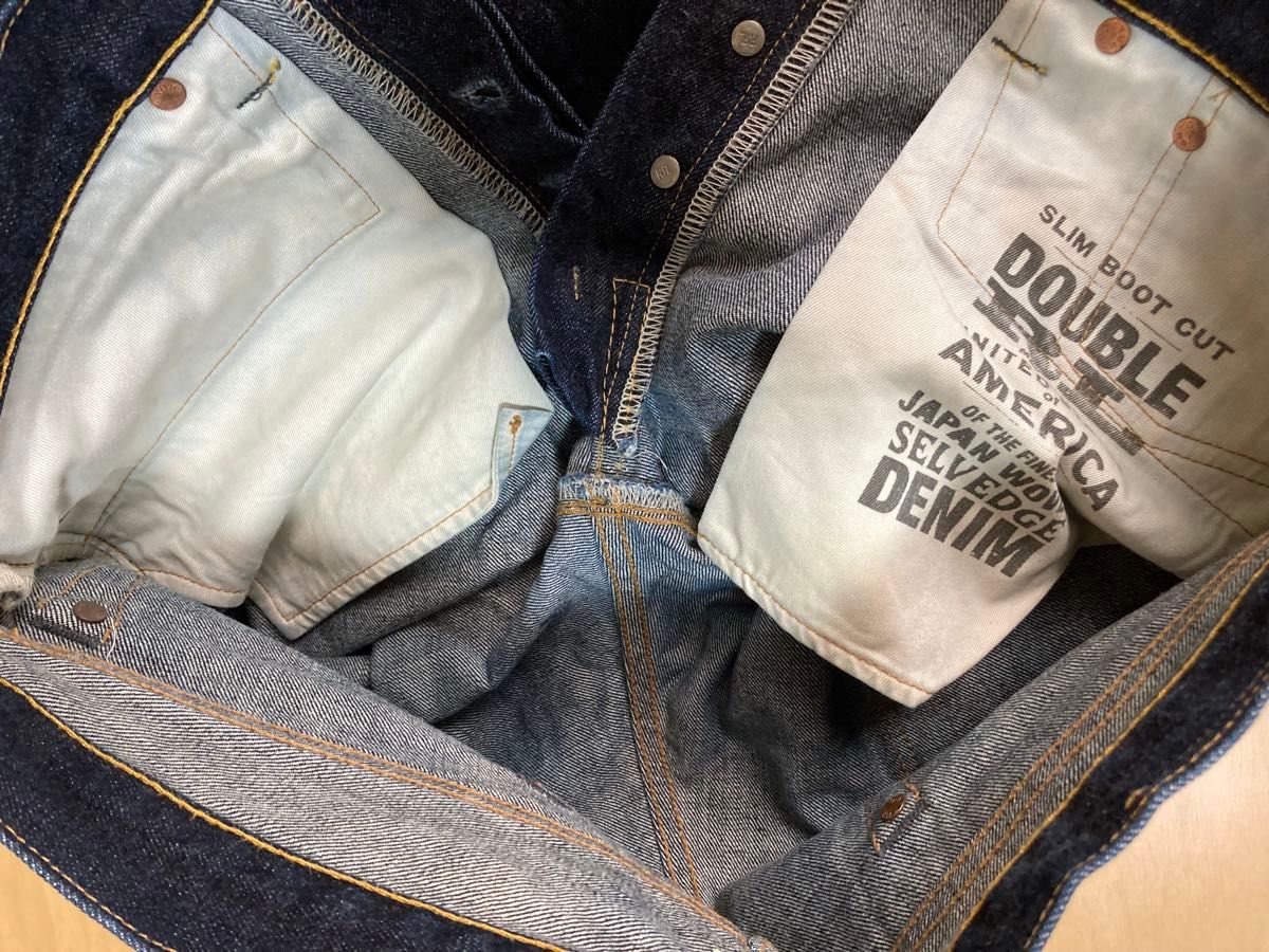 濃紺 RRL デニムパンツ スリムブーツカット 赤耳 ボタンフライ 濃紺 RRL デニムパンツ スリムブーツカット 赤耳 ボタンフライ