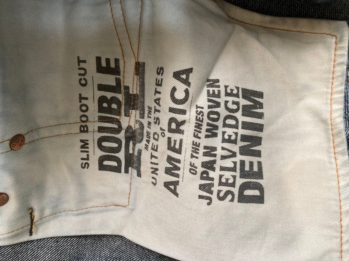 濃紺 RRL デニムパンツ スリムブーツカット 赤耳 ボタンフライ 濃紺 RRL デニムパンツ スリムブーツカット 赤耳 ボタンフライ