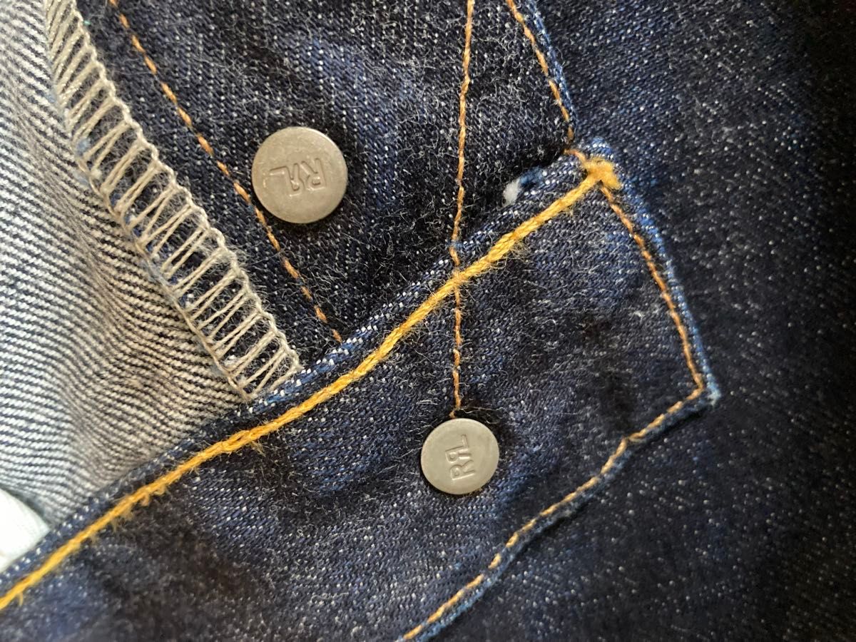 濃紺 RRL デニムパンツ スリムブーツカット 赤耳 ボタンフライ 濃紺 RRL デニムパンツ スリムブーツカット 赤耳 ボタンフライ