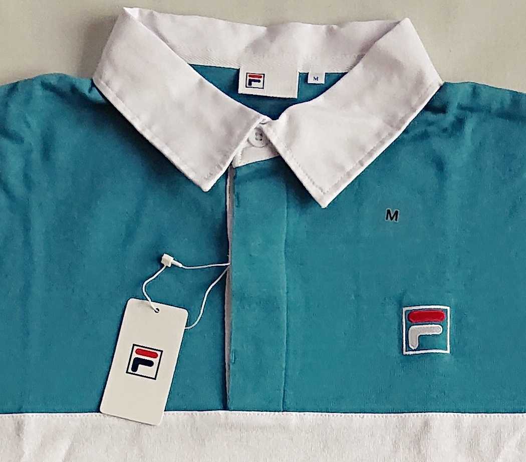 フィラ ラガーシャツ FM9640 Mサイズ 青色系/ホワイト/緑色系☆新品