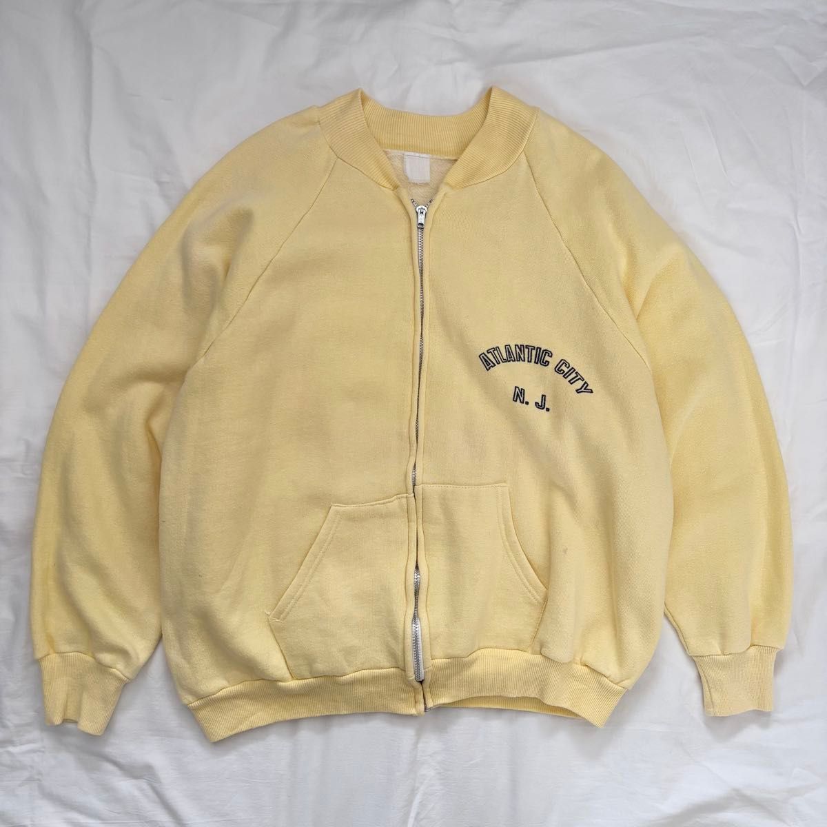 60s 70s Vintage 染み込み カレッジプリント ジップ スウェット 60s 70s Vintage 染み込み カレッジプリント ジップ スウェット