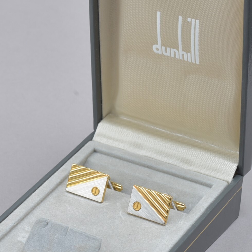 美品 ダンヒル dunhill カフス dロゴ シルバー ゴールド 美品 ダンヒル dunhill カフス dロゴ シルバー ゴールド