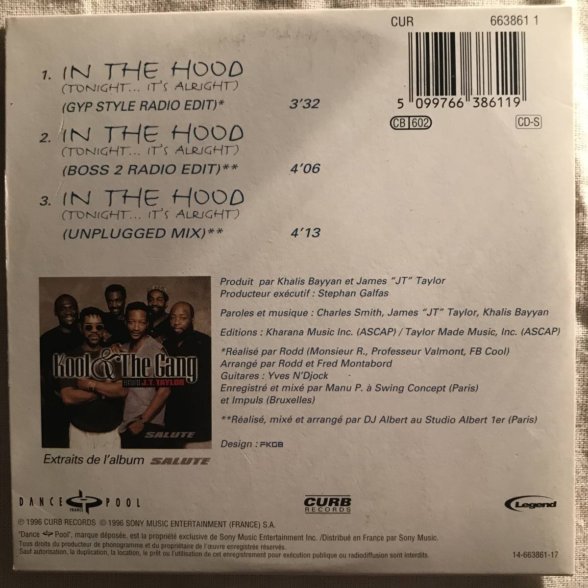 【CD Single】Kool & The Gang/In The Hood(Tonight...It's Alright) France盤_画像2