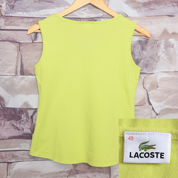 ST1938 ラコステ LACOSTE タンクトップ Ｔシャツ レディース 40 / M 肩(34) メール便可 xq_画像3