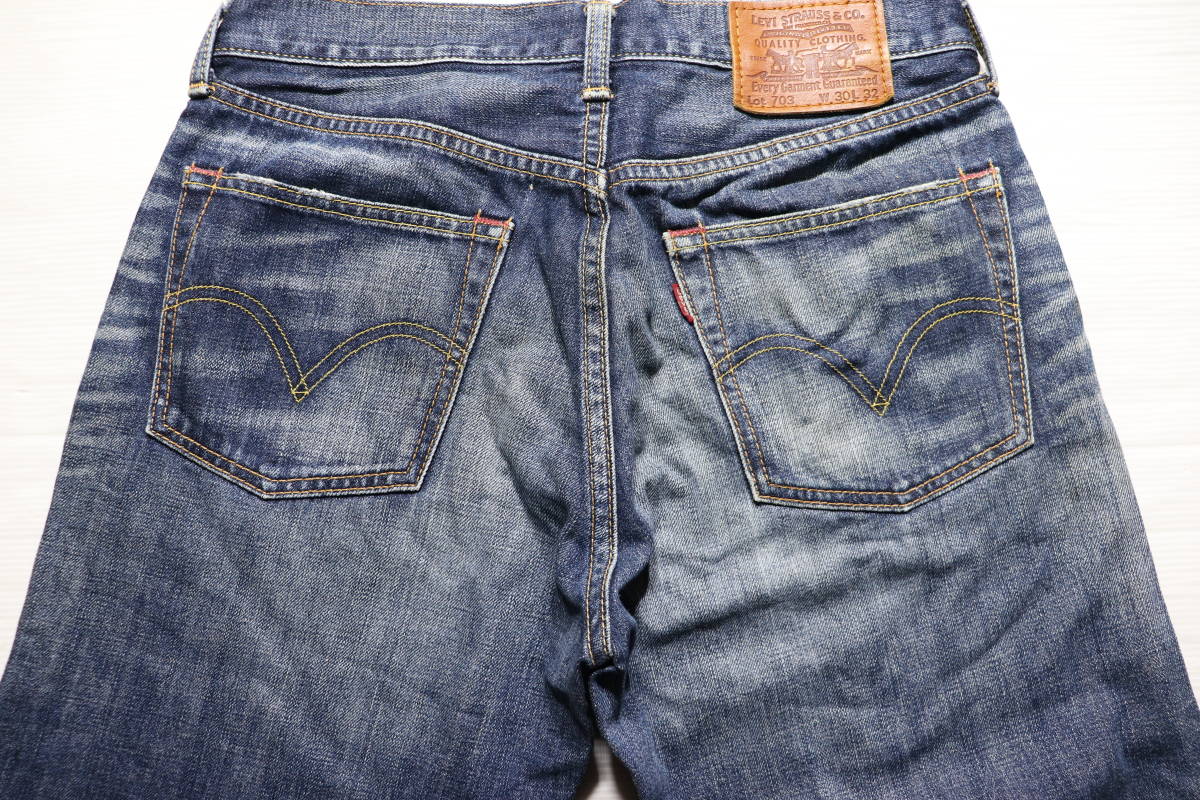 ♂ Levi’s 703 ▲色落ち抜群▲濃紺USEDヒゲ落ち加工▲W３０_画像4