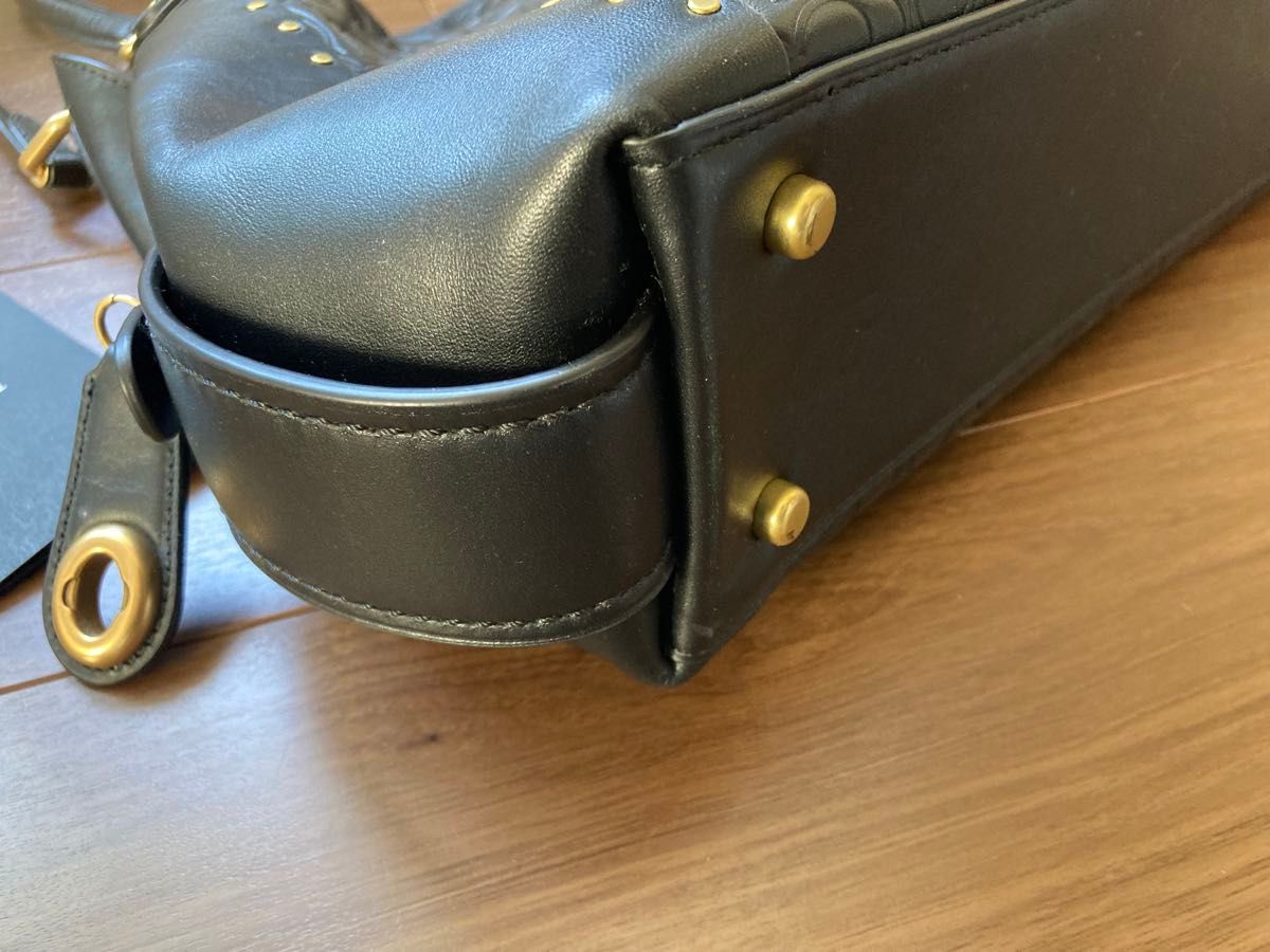 美品 coach コーチ レザー バッグ 黒 ブラック 総柄|Yahoo 美品 coach コーチ レザー バッグ 黒 ブラック 総柄|Yahoo