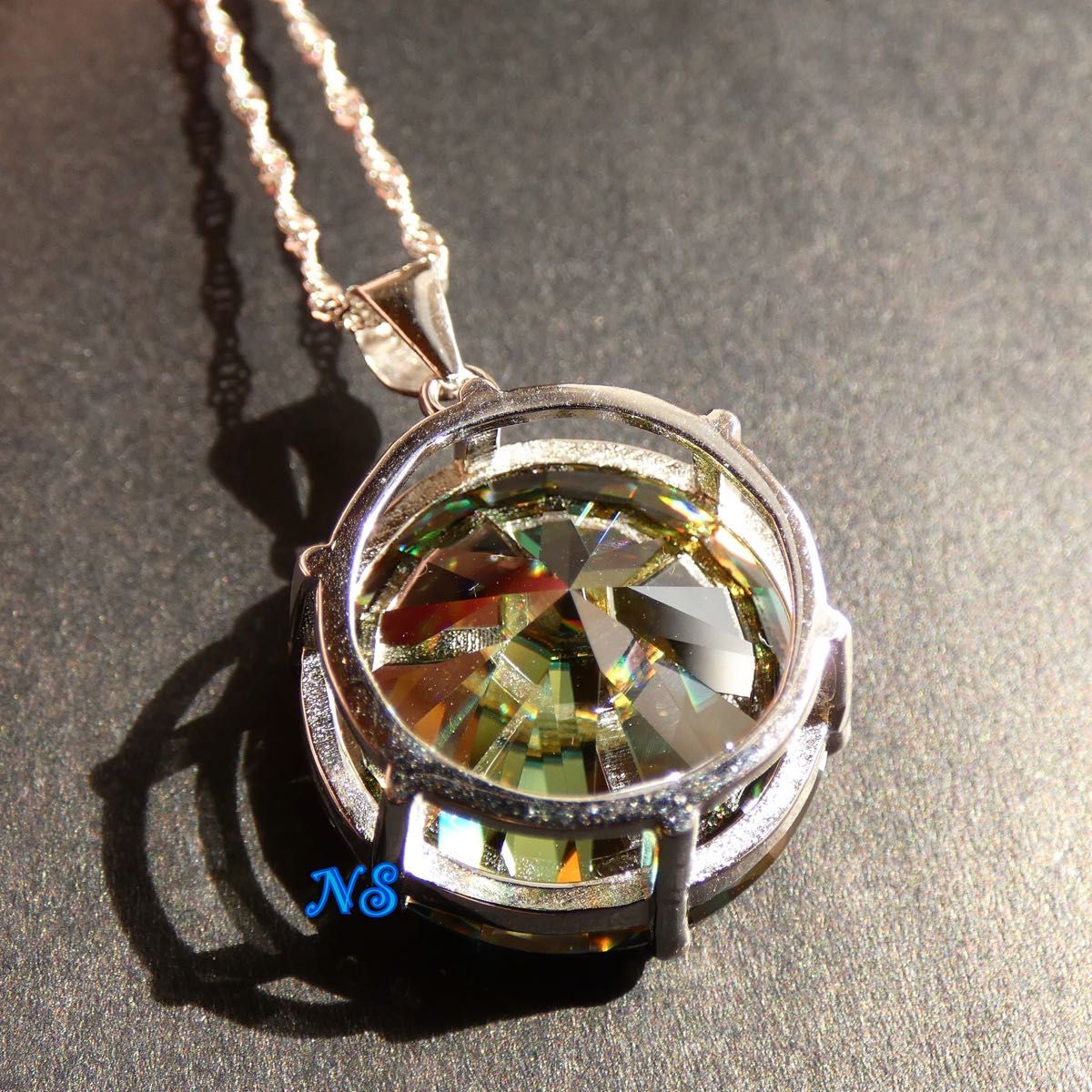 モアサナイト ネックレス 20カラット ct 18mm グリーン 緑 sv925 モアサナイト ネックレス 20カラット ct 18mm グリーン 緑 sv925