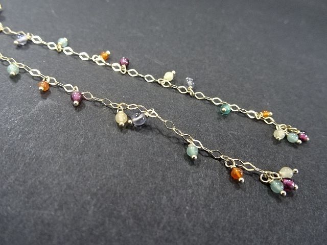 [STAR JEWELRY] Star Jewelry color stone swing long earrings K10