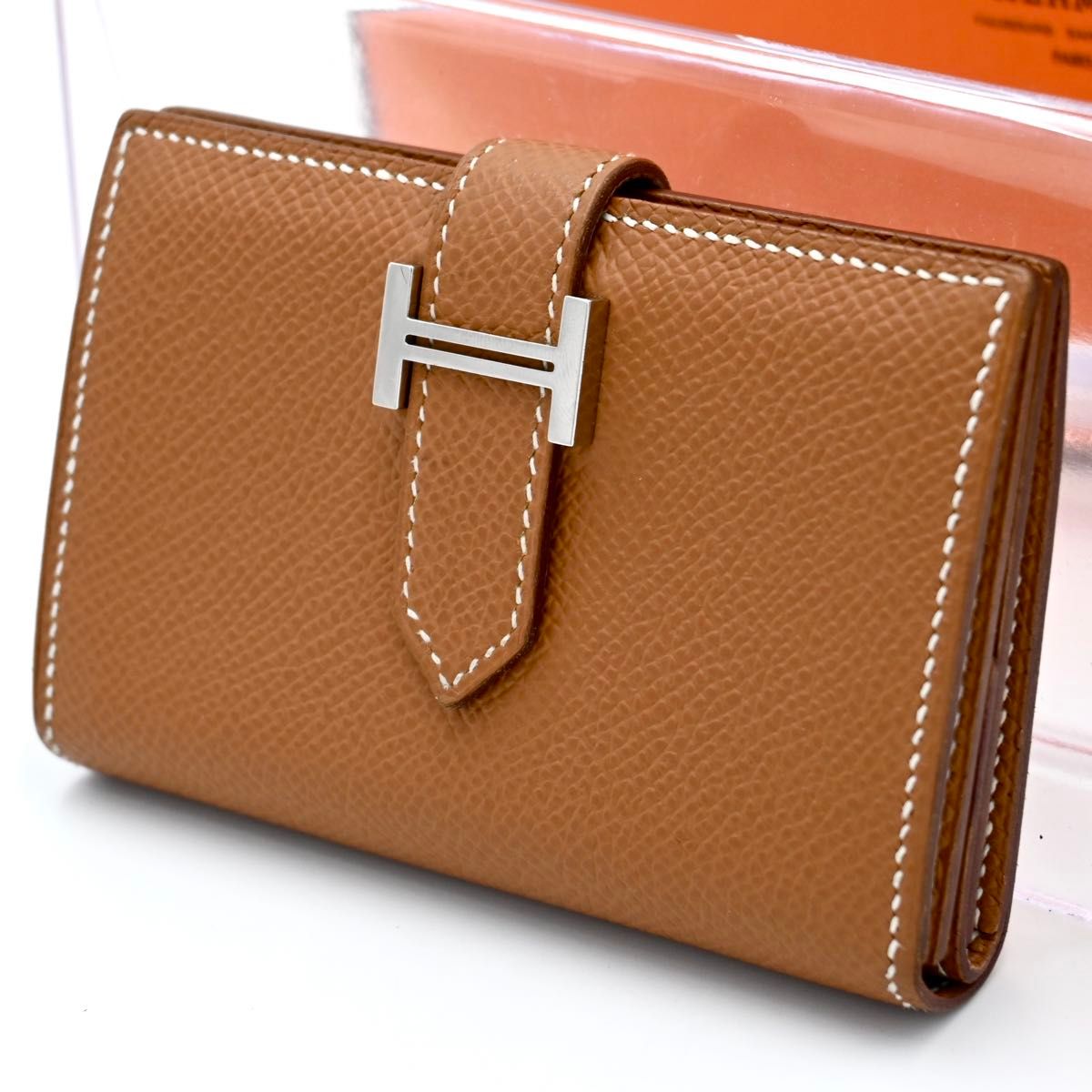 ほぼ新品】HERMES エルメス ベアン ミニ 二つ折り財布 カード ほぼ新品】HERMES エルメス ベアン ミニ 二つ折り財布 カード