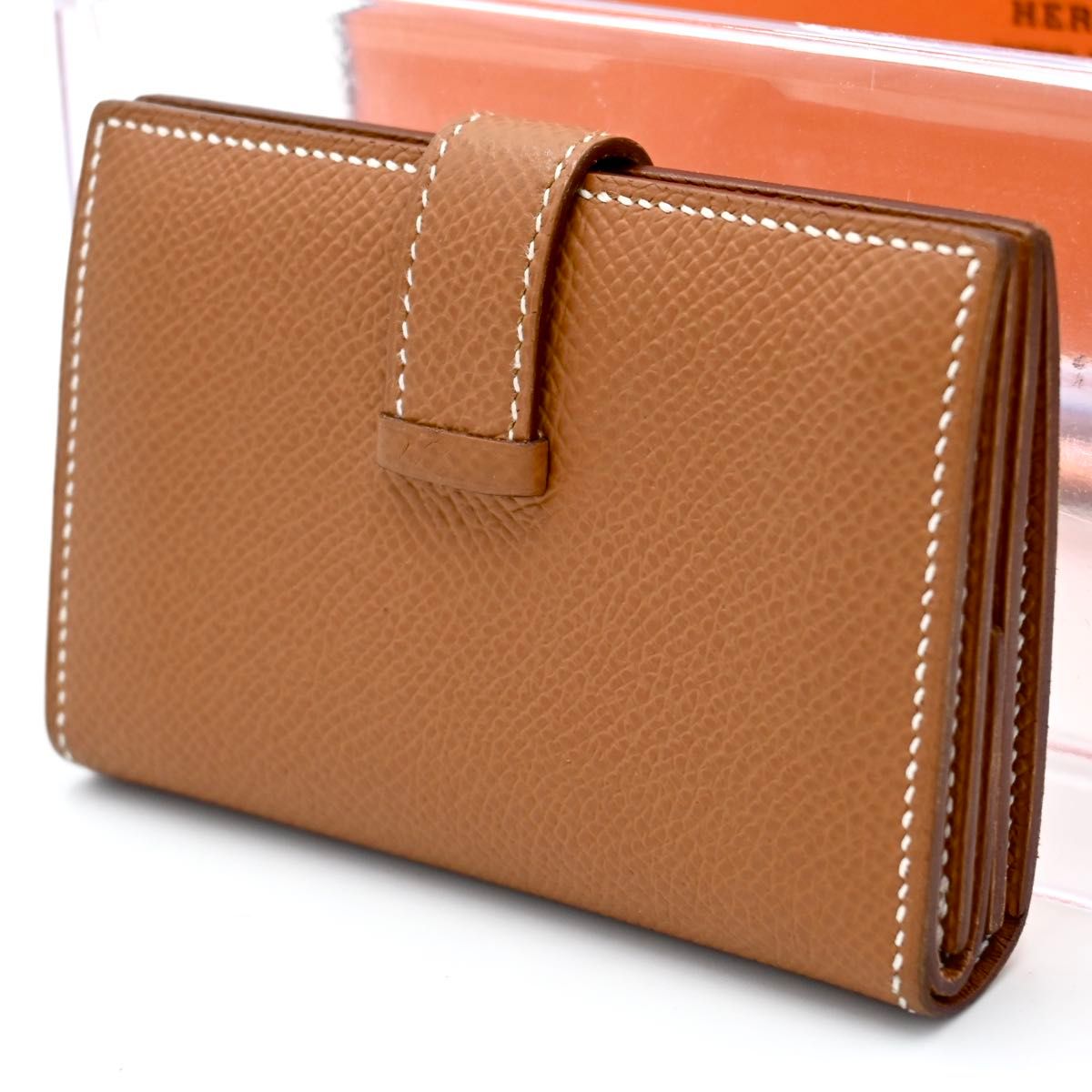 ほぼ新品】HERMES エルメス ベアン ミニ 二つ折り財布 カード ほぼ新品】HERMES エルメス ベアン ミニ 二つ折り財布 カード