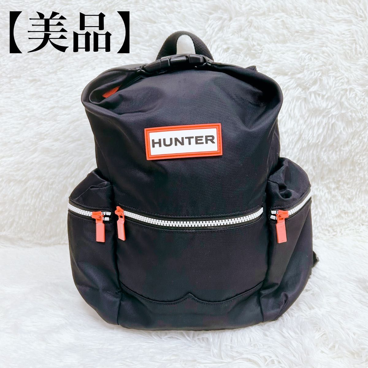 美品】HUNTER ハンター バックパック ナイロン リュックサック 美品】HUNTER ハンター バックパック ナイロン リュックサック