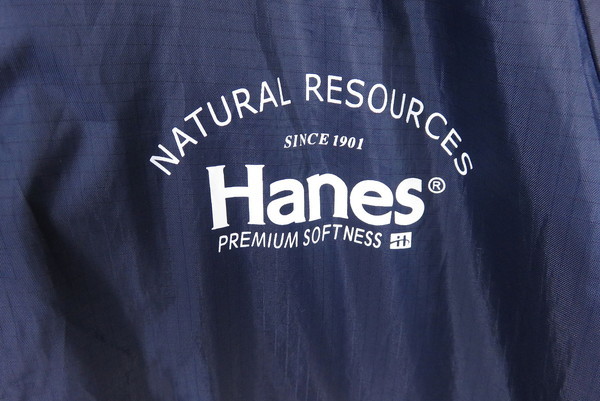 Hanes　ヘインズ　ナイロンジャンパー　はっ水素材 　ナイロンジャケット　紺　雨具　S相当_画像7