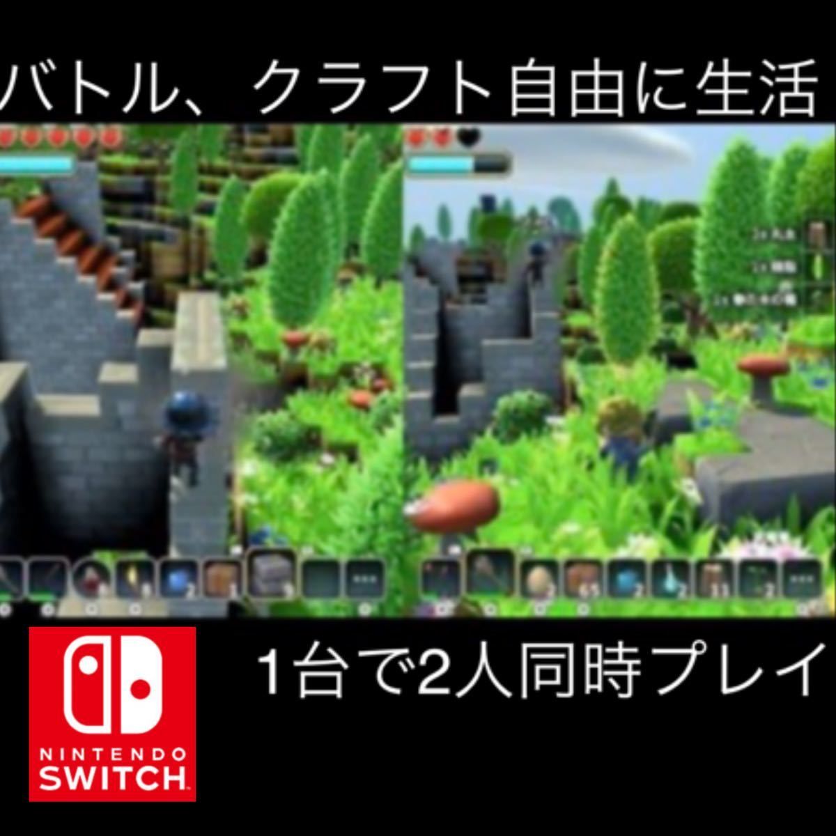 Paypayフリマ Switch 1台で2人同時にオープンワールドを冒険するゲーム マイクラ どう森