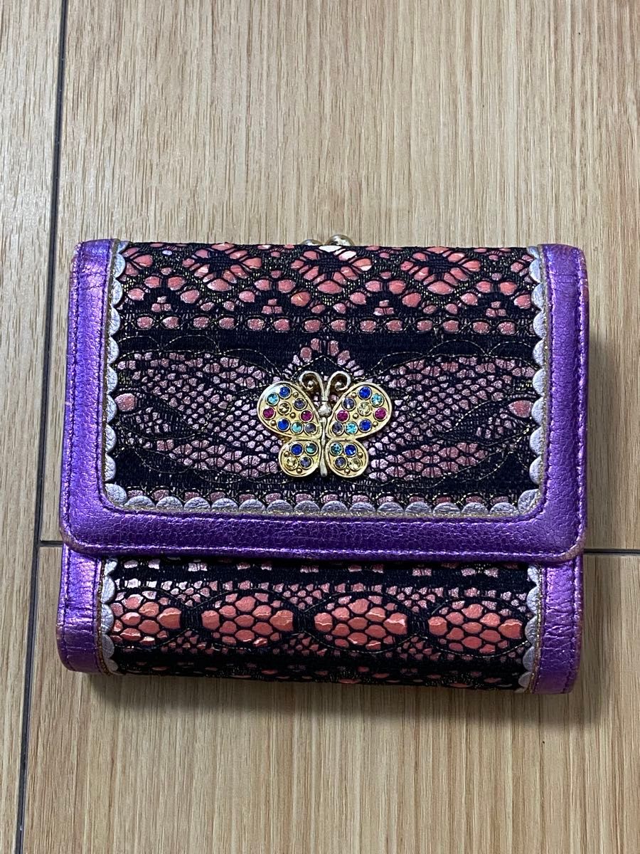 ANNA SUI 三つ折り財布 レース 蝶 パープル|Yahoo!フリマ(旧 ANNA SUI 三つ折り財布 レース 蝶 パープル|Yahoo!フリマ(旧