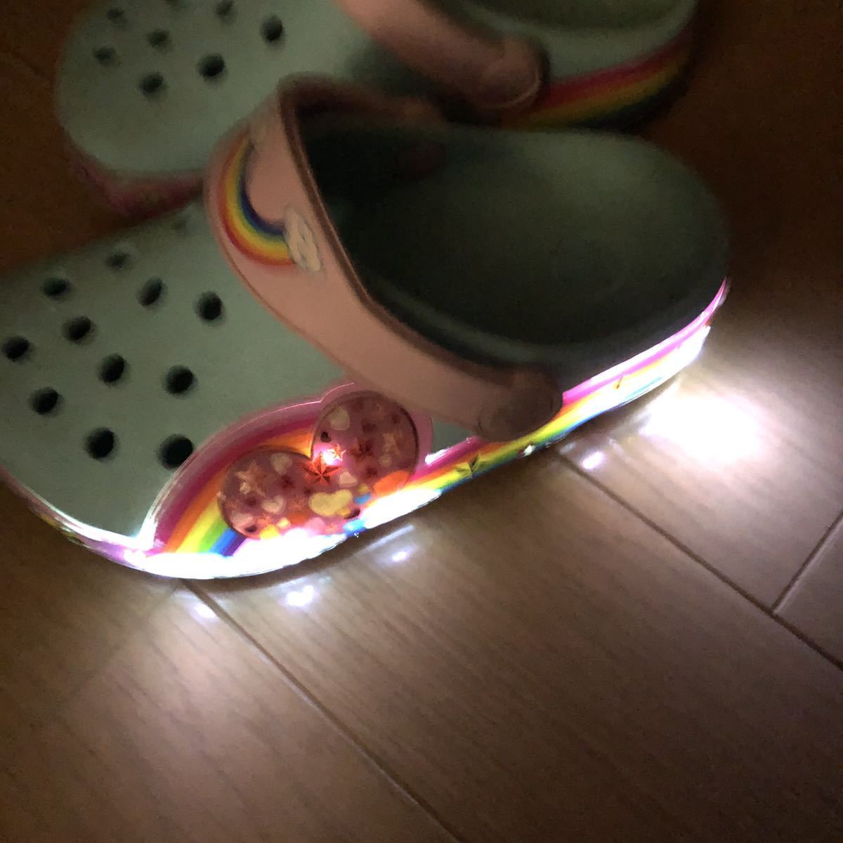  Crocs 15.5cm 15cm светится сандалии девочка Kids Kids crocs бледно-голубой ребенок 