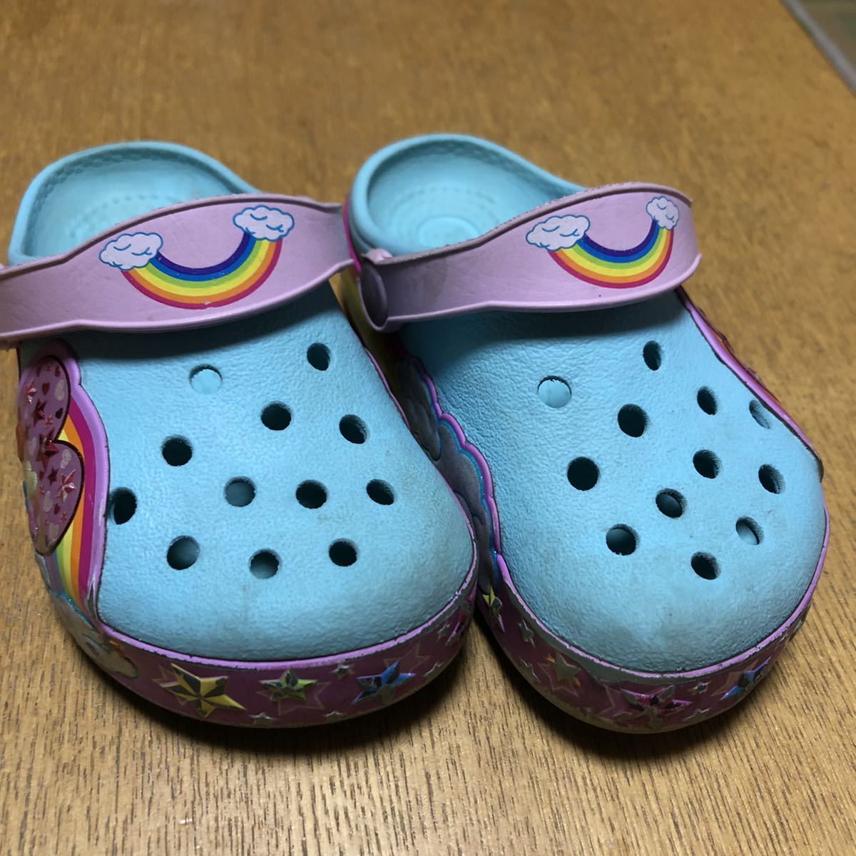  Crocs 15.5cm 15cm светится сандалии девочка Kids Kids crocs бледно-голубой ребенок 