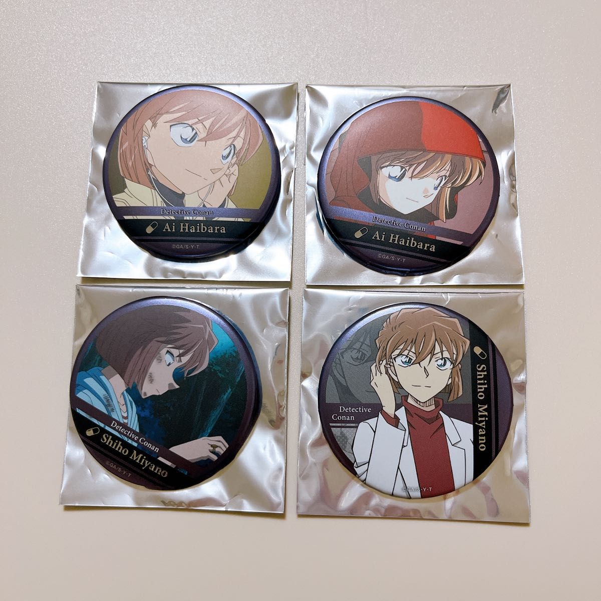名探偵コナン ジュエリー缶バッジ 灰原哀 宮野志保 4点セット 名探偵コナン ジュエリー缶バッジ 灰原哀 宮野志保 4点セット