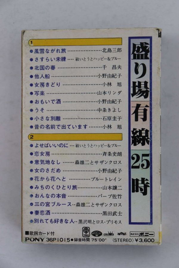 ■カセットテープ■盛り場・有線・２５時■小林旭、千昌夫、北島三郎他■中古■_画像3