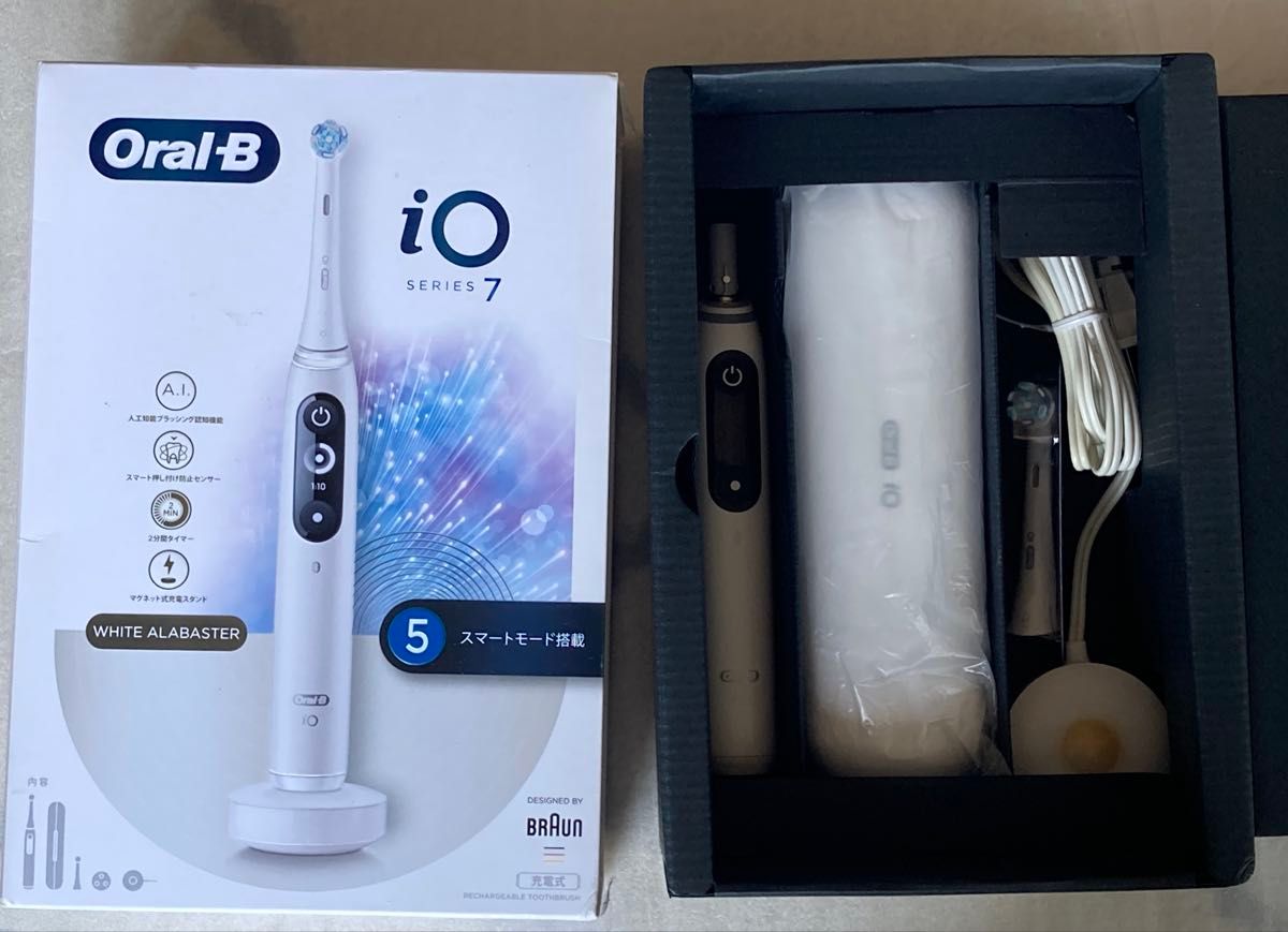 Oral-B io 7 電動歯ブラシ ホワイト アラバスター ブラウン Oral-B io 7 電動歯ブラシ ホワイト アラバスター ブラウン
