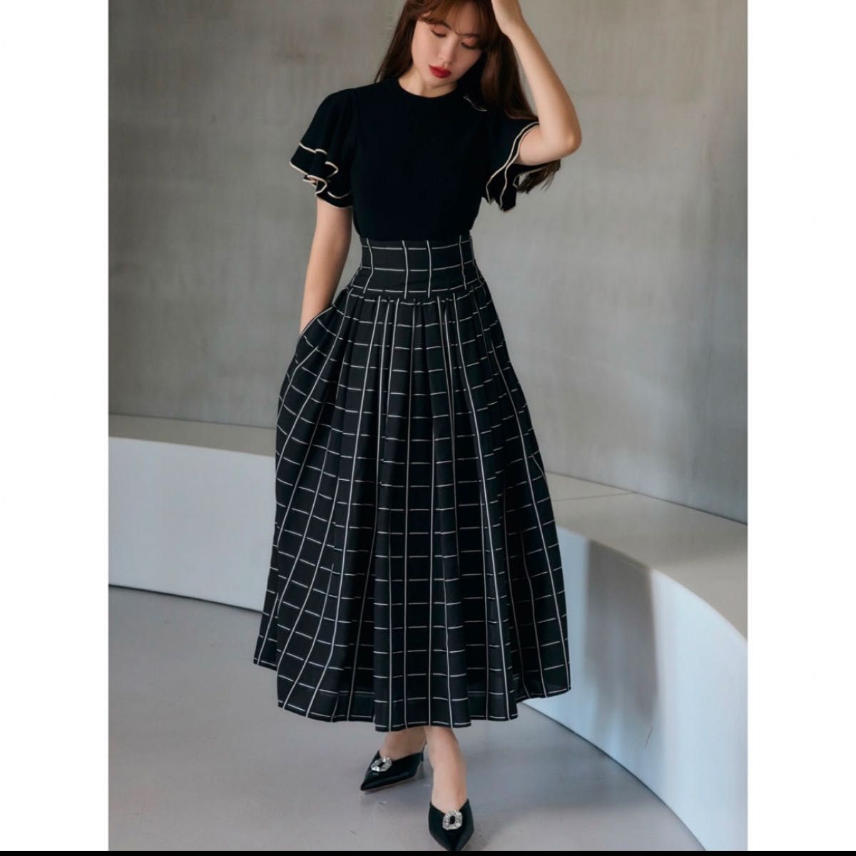 herlipto Checked Jacquard Volume Skirt|Yahoo!フリマ(旧 herlipto Checked Jacquard Volume Skirt|Yahoo!フリマ(旧