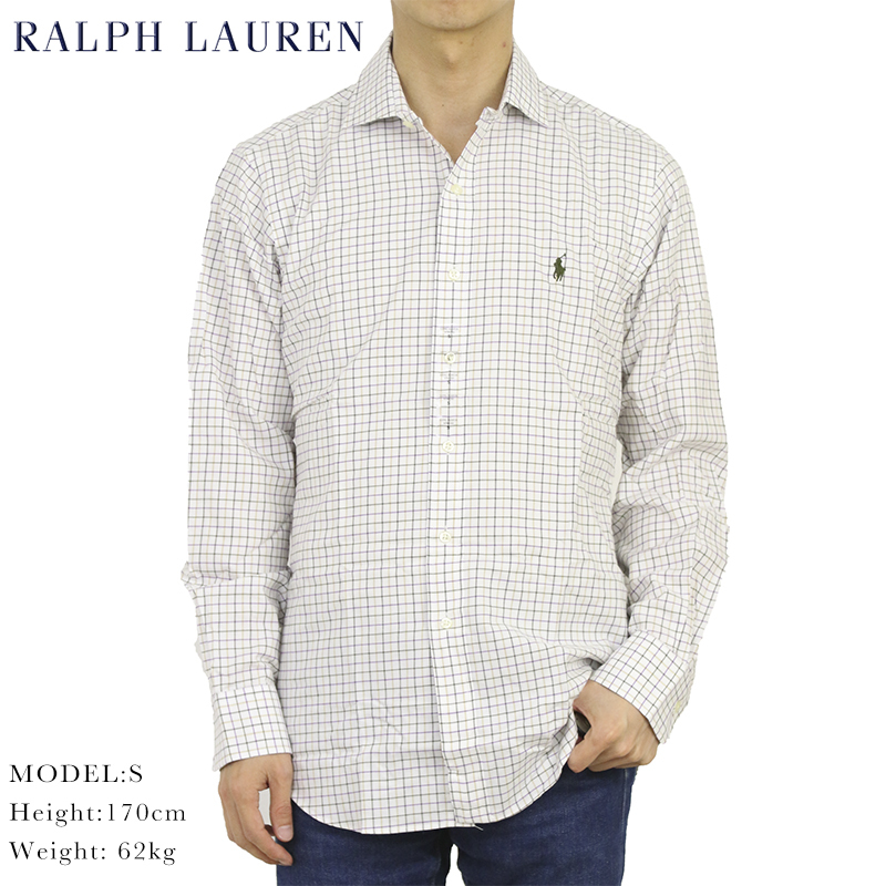 新品 アウトレット 19526 Mサイズ メンズ チェック ワイドカラー 長袖 シャツ polo ralph lauren ポロ ラルフ ローレン_画像1