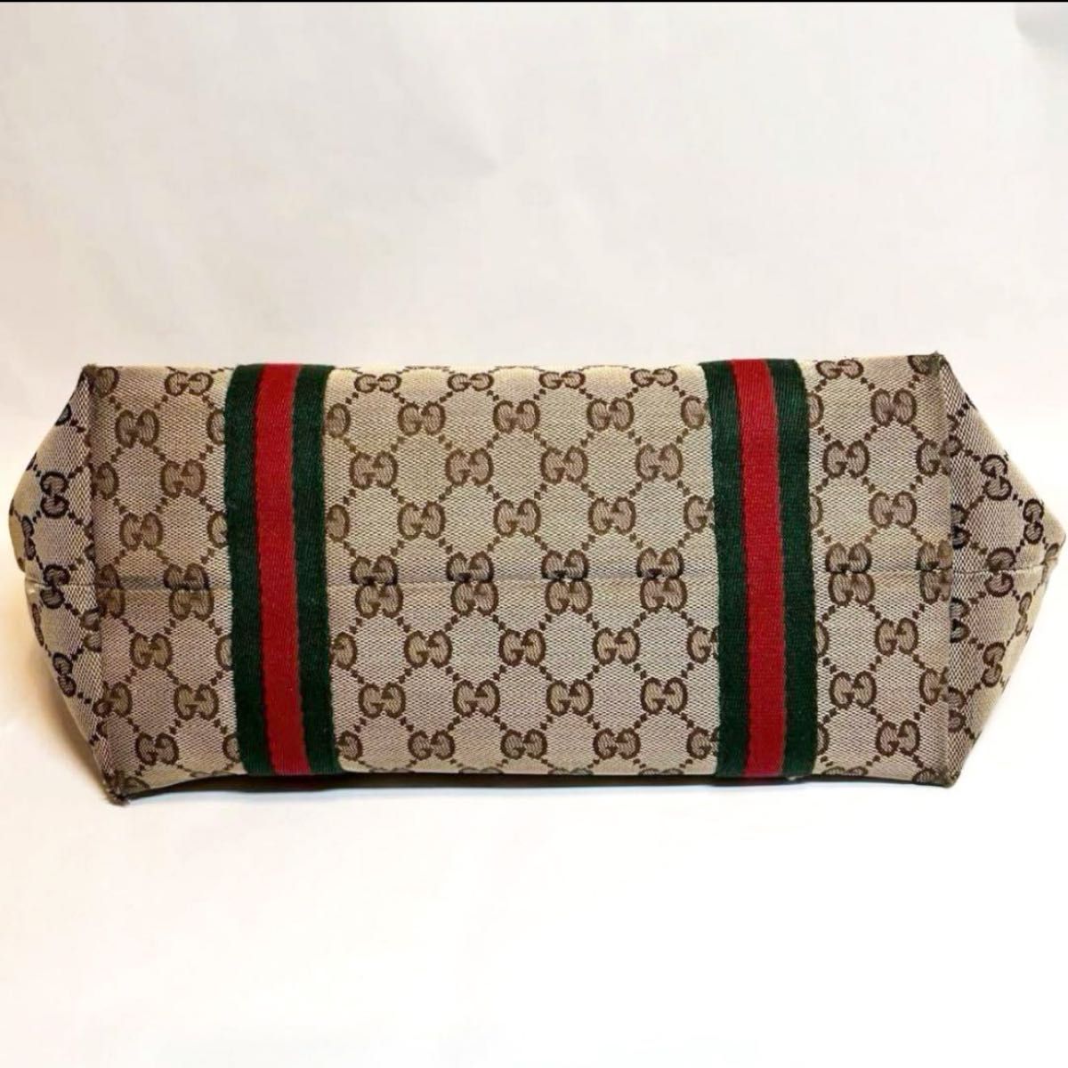 正規品》GUCCI GGキャンバス シェリーライン トートバッグ 正規品》GUCCI GGキャンバス シェリーライン トートバッグ