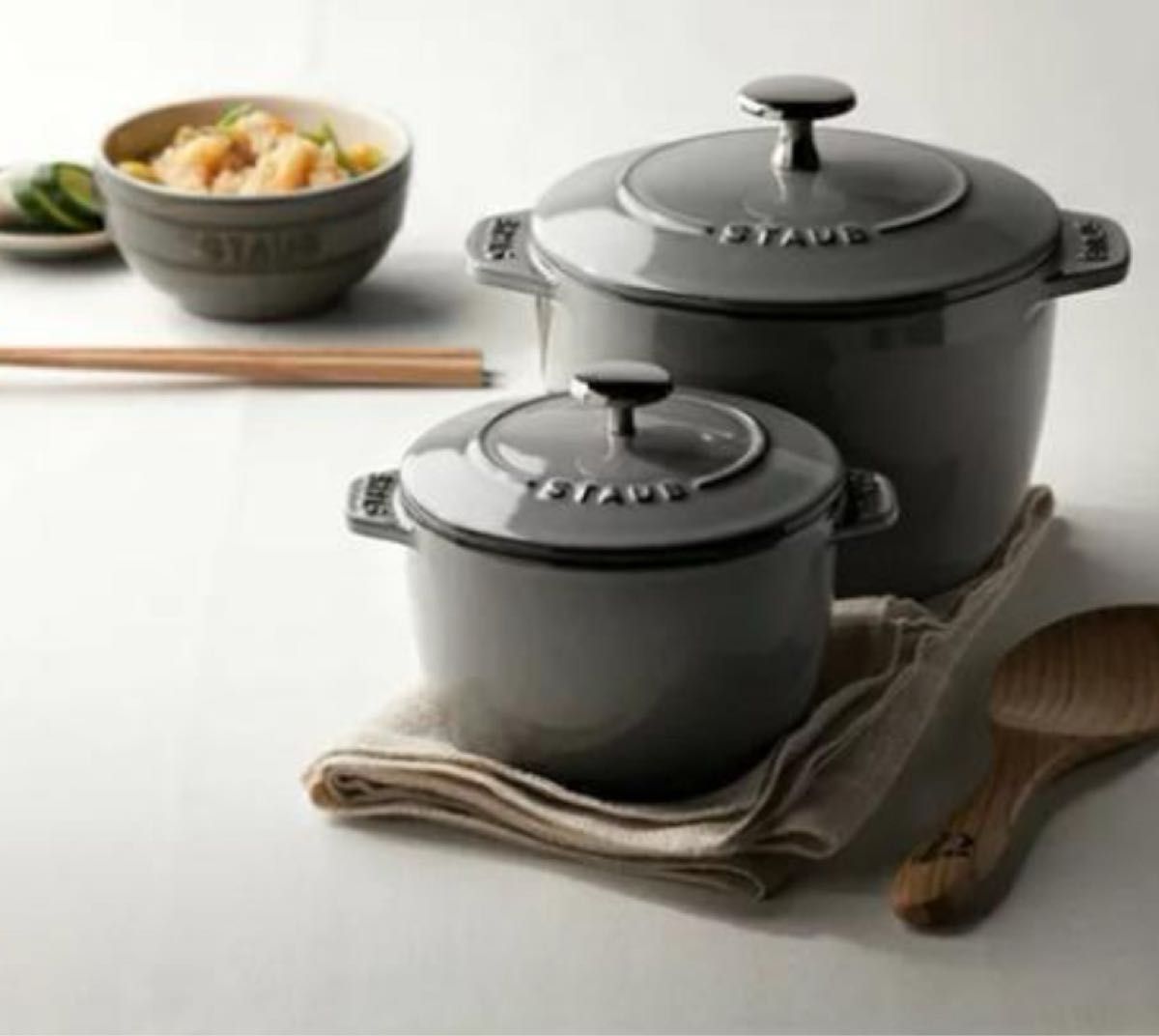 新品未使用】staub ストウブ ココット デ ゴハン グレー GOHANS 新品未使用】staub ストウブ ココット デ ゴハン グレー GOHANS